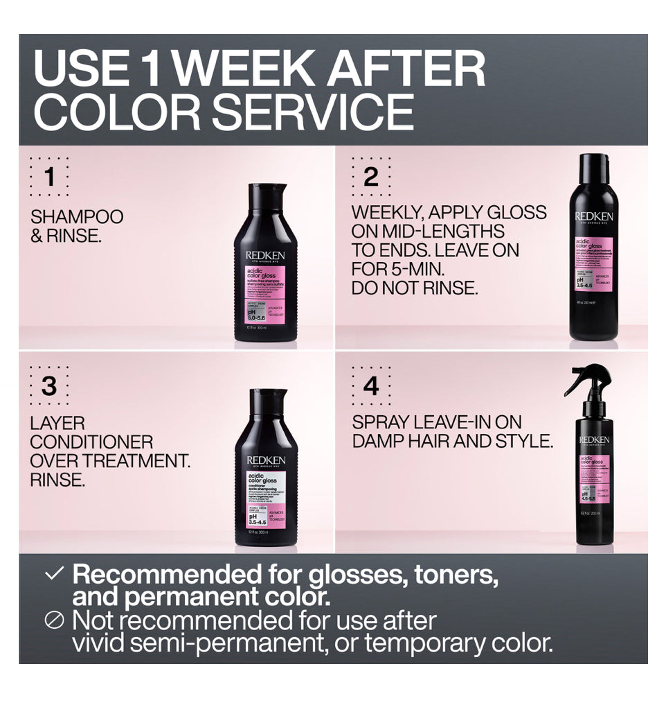 ACIDIC COLOR GLOSS ACTIVATED GLASS GLOSS TREATMENT